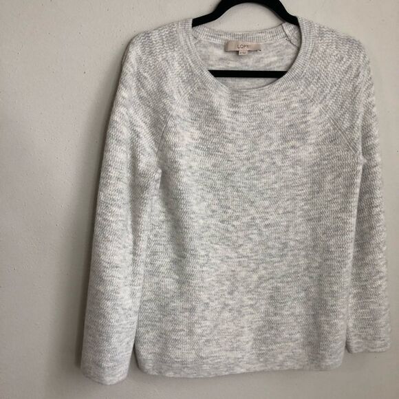 Ann Taylor Loft Grey bell sleeve melange Sweater - Picture 9 of 14